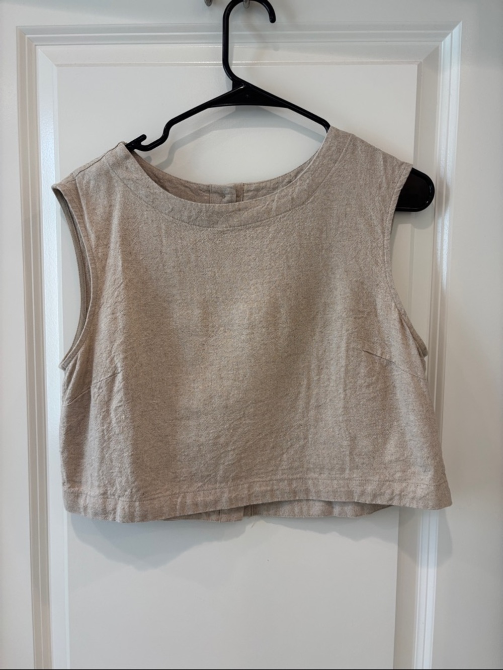 a new day Neutral Beige Sleeveless Boxy Crop Tank